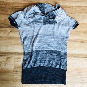 Short Sleeve Grey Ombré Sweater